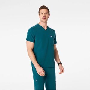 Figs Small Hunter Green Small 3 pocket Scrub Top